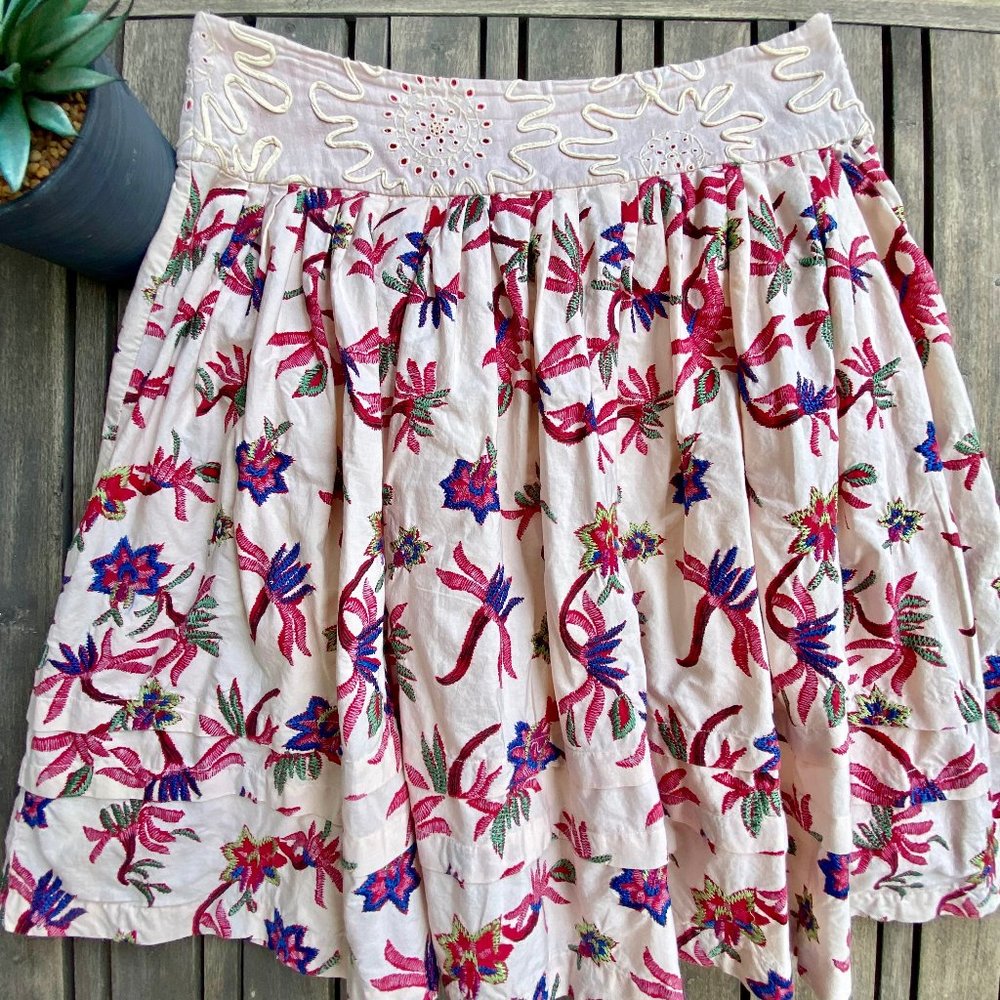 Viola Embroidered A-line skirt | Size 6
